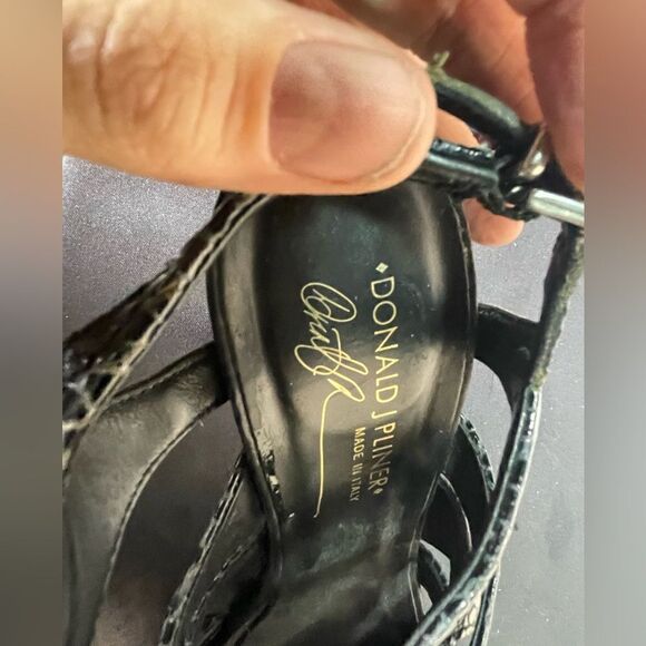Donald J. Pilner - Blue/Black Reptile leather Sandals - Picture 5 of 7